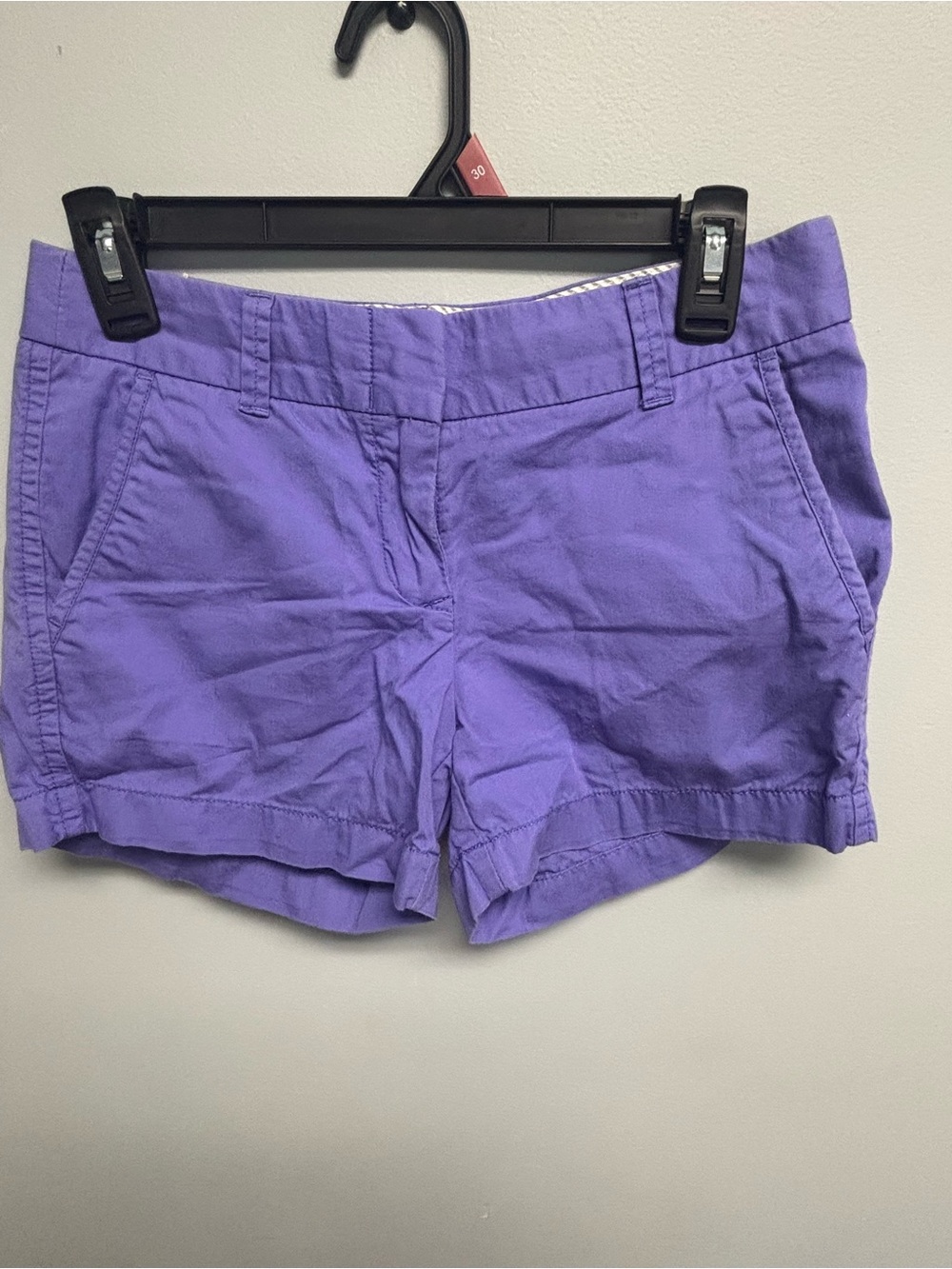 Women’s Purple J Crew Chino Size 0 Cotton Shorts with Belt Loops